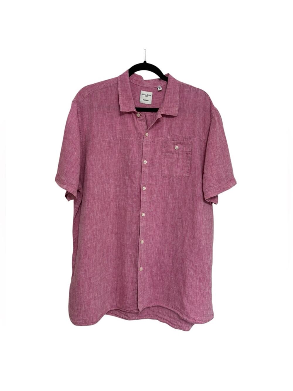 Baird McNutt x Murano Men’s 100% Irish Linen Button Down in Pink - Size XL
